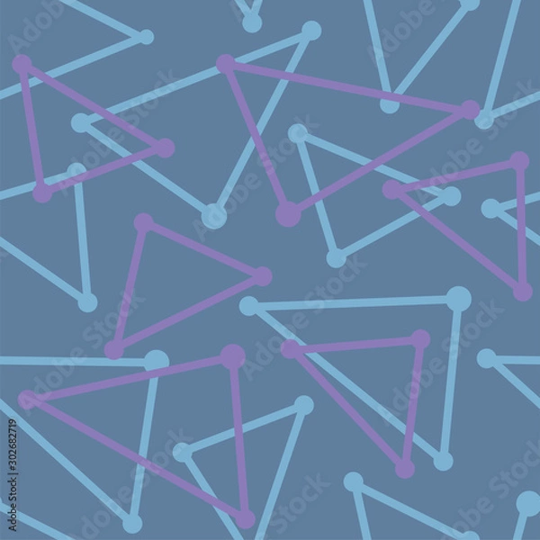 Fototapeta seamless pattern with triangles on blue background