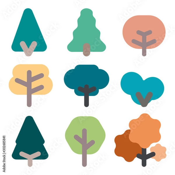 Fototapeta Tree icon set