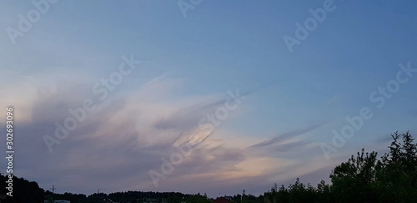 Obraz colorful clouds, evening sky, sunset