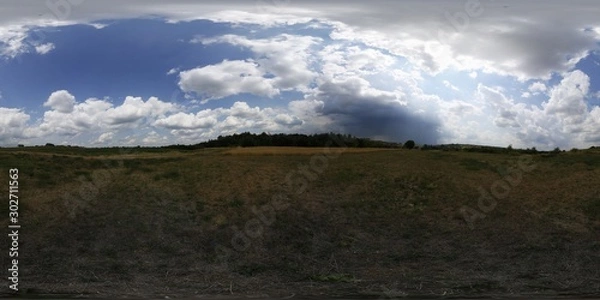 Fototapeta Dark clouds over the fields Spherical HDRI panorama