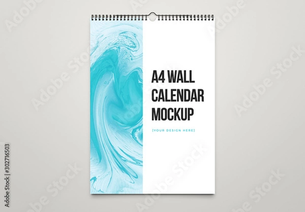 Obraz A4 Wall Calendar Mockup