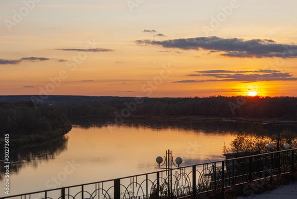 Obraz sunset on the don river