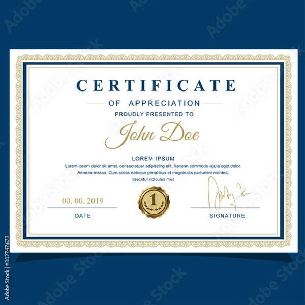 Obraz Certificate template design