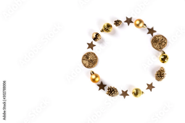 Obraz Christmas Flat Lay Background.