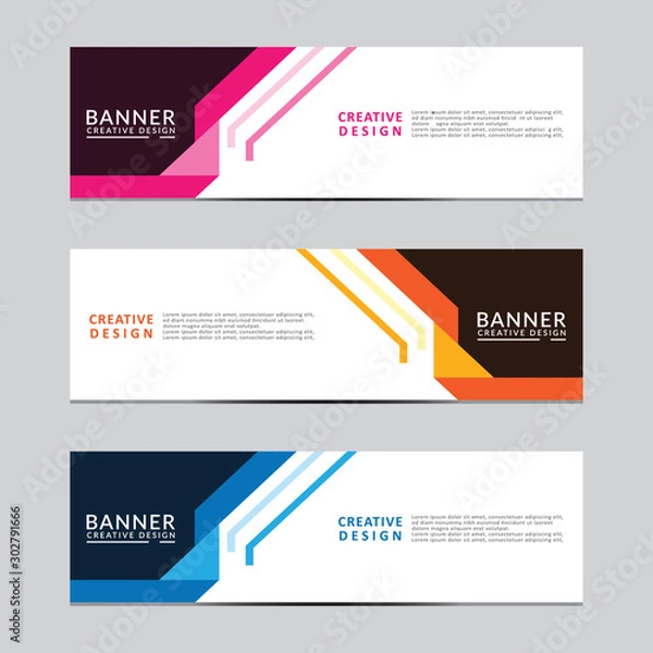 Fototapeta Vector abstract geometric design banner web template. Modern design. Vector illustration