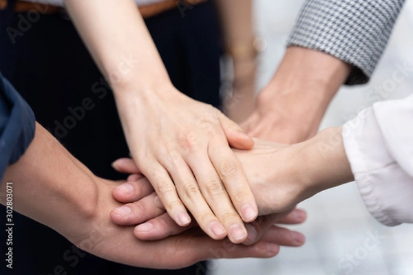 Fototapeta 男女グループ　円陣