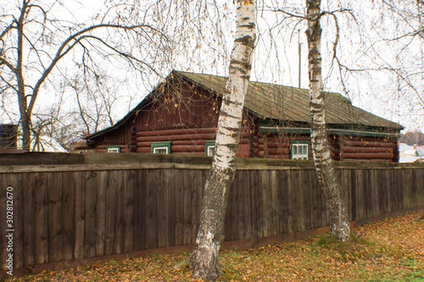 Obraz Small house in the cold autumn