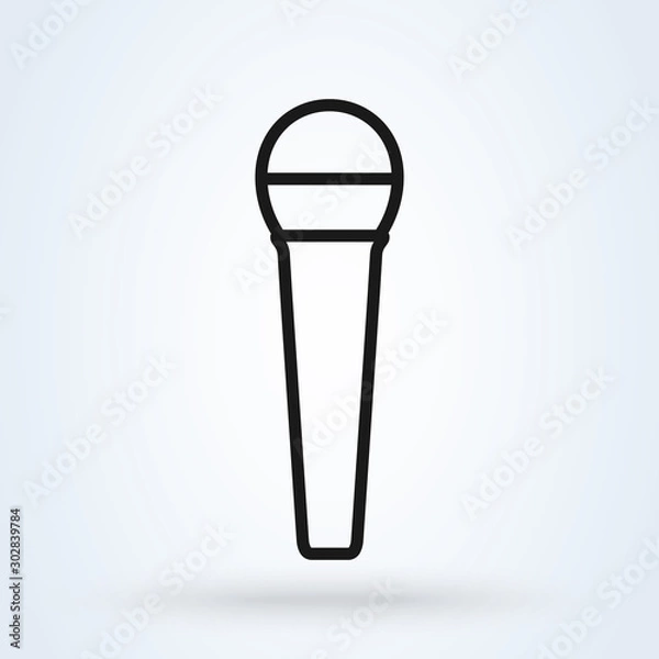 Fototapeta microphone line design. Simple modern icon illustration.