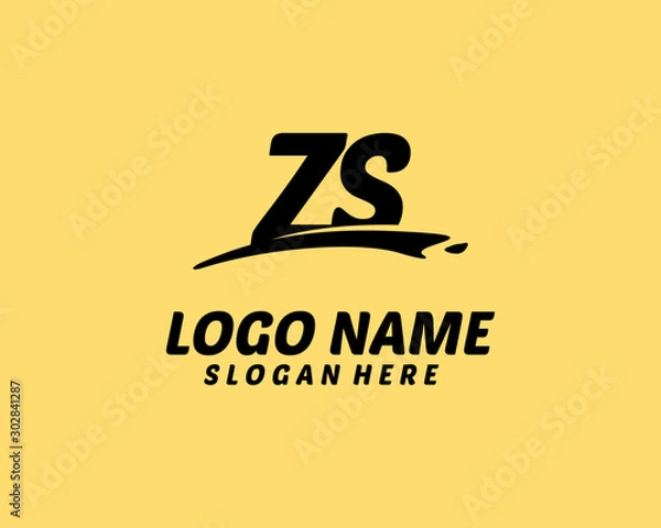 Obraz ZS Initial with splash logo vector