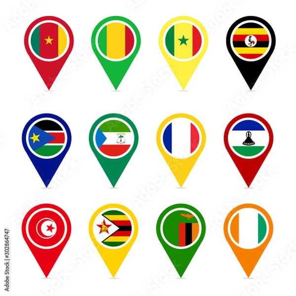 Obraz African countries part 2 vector icons design