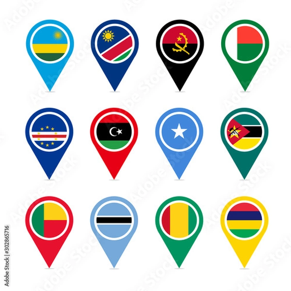 Obraz African countries part 3 vector icons design