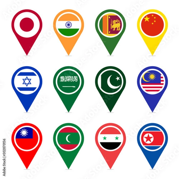 Obraz Asian countries part 1 vector icons design