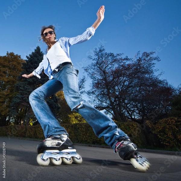 Fototapeta Fast rollerblading