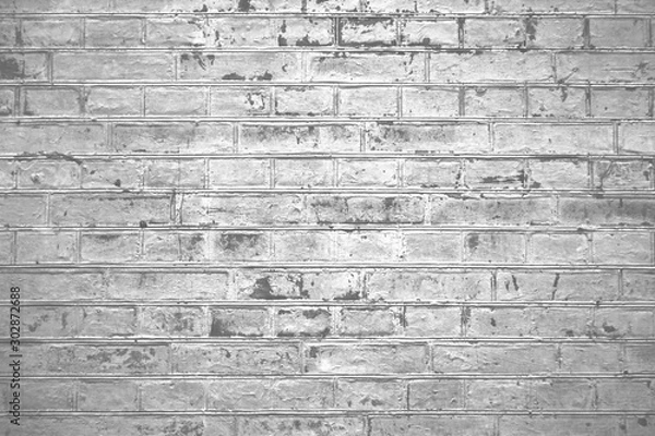 Fototapeta Grau weiße schmutzige Backsteinwand