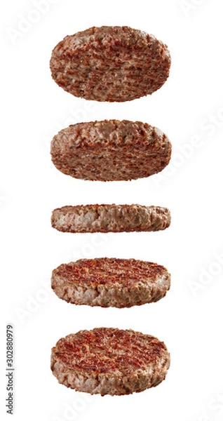 Obraz Hamburger patty isolated on white