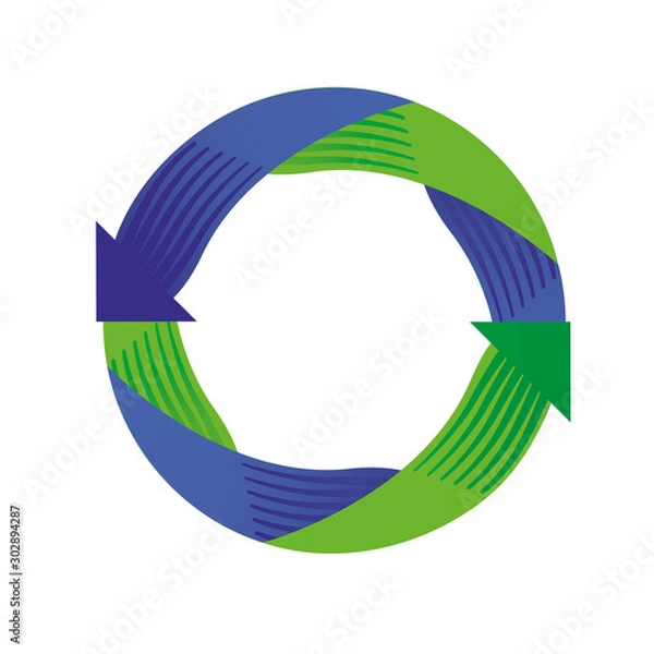 Fototapeta Recycle and reuse symbol: eco friendly, ecologyc concept