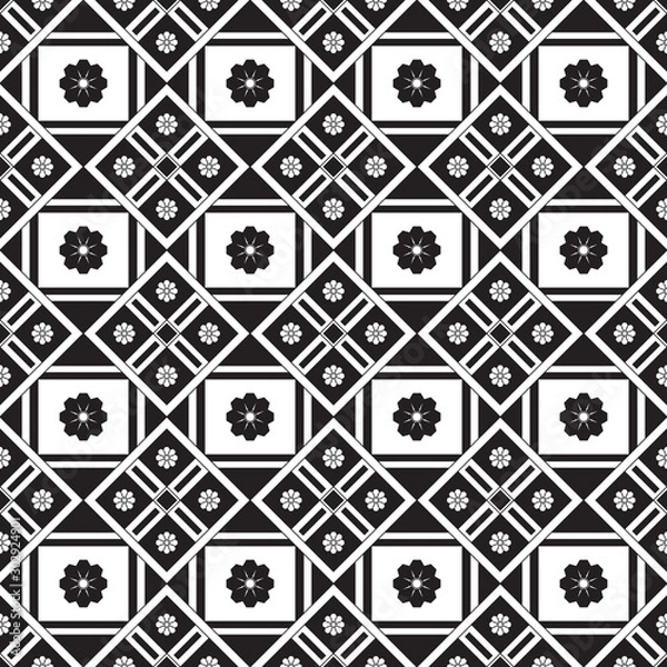Obraz Seamless pattern geometric.Black and white background.Design for background