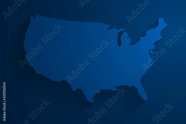 Fototapeta Abstract blue USA map background, vector