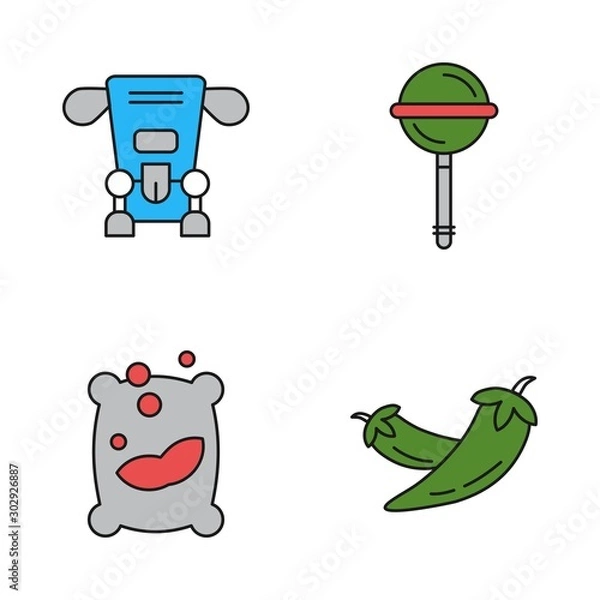 Fototapeta Set of 4 Universal Pixel Perfect Icons