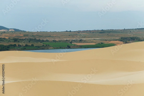 Fototapeta White sand dune in Mui Ne, Vietnam Phan Thiet, Vietnam. Popular tourist attraction