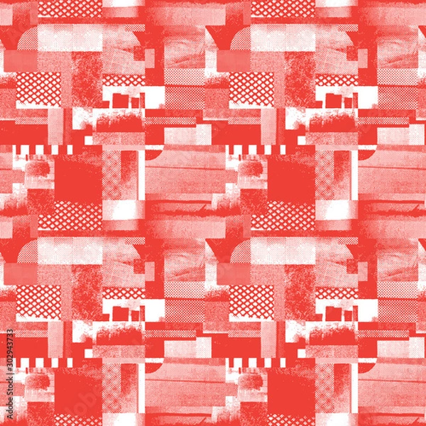 Fototapeta Retro grunge geometric vector seamless pattern.