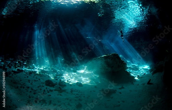 Obraz cenote Mexique  plongee