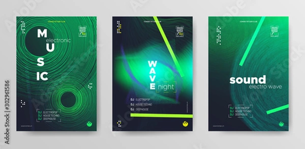 Obraz Wave Music Fest. Vibrant Electronic Beat. Vector 