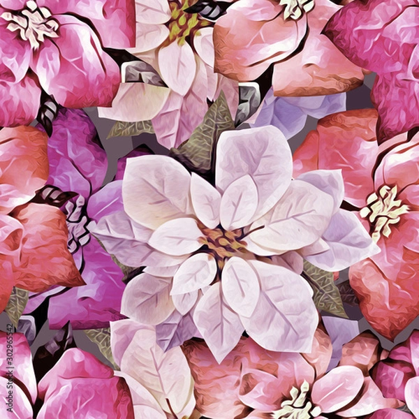 Obraz Christmas seamless pattern.  Holiday Background. 