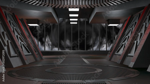 Fototapeta Space environment, ready for comp of your characters.3D rendering