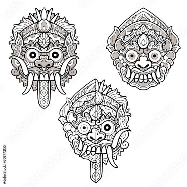 Obraz Barong demon mask