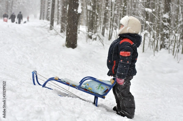 Obraz Мальчик на горке