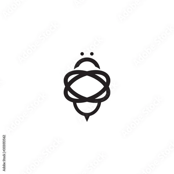 Fototapeta Bee icon logo design vector template