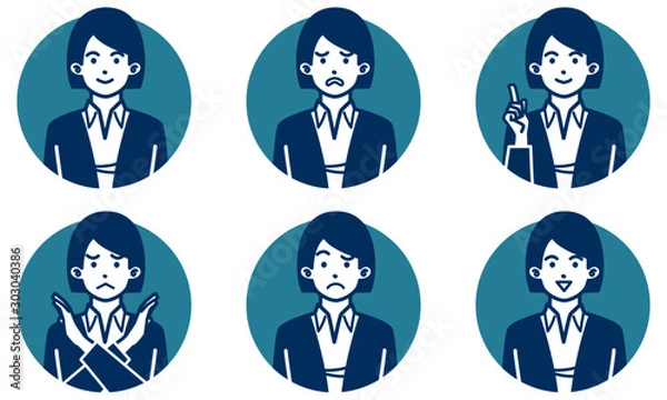 Obraz 働く女性アイコン　セット