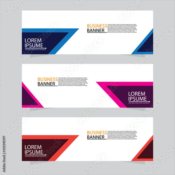 Obraz Vector abstract design web banner template. Web Design Elements - Header Design. Abstract geometric web banner template on grey background.Modern banner.