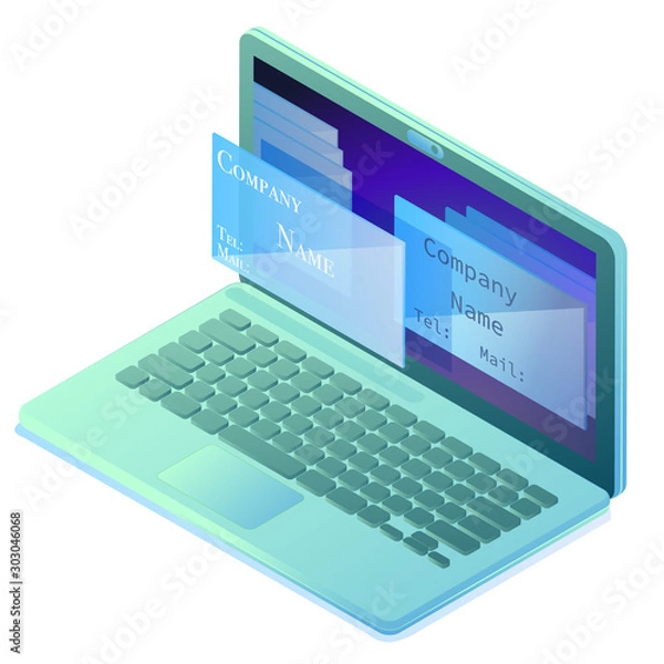 Obraz 名刺管理システム_ノートパソコン