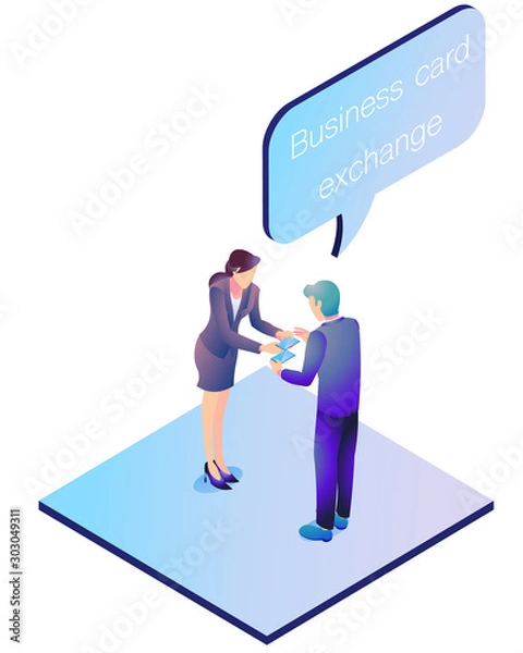 Fototapeta 名刺交換_男女