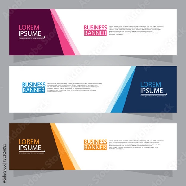 Fototapeta Vector abstract design web banner template. Web Design Elements - Header Design. Abstract geometric web banner template on grey background.Modern banner.