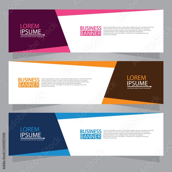 Fototapeta Vector abstract design web banner template. Web Design Elements - Header Design. Abstract geometric web banner template on grey background.Modern banner.