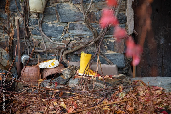 Fototapeta rain boats