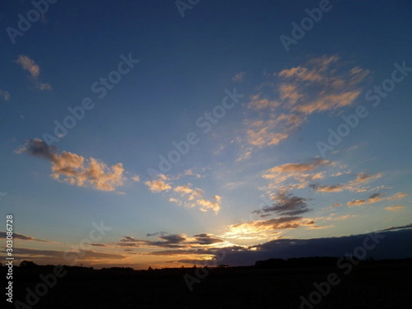 Obraz Sunset sky on the field