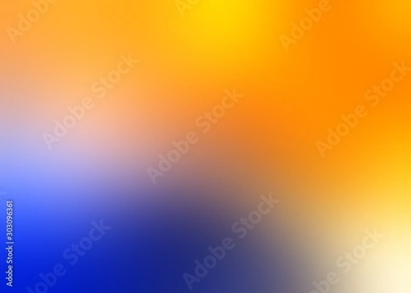 Fototapeta Blue yellow abstract blur pattern. Empty background. Colorful creative graphic. Bright formless illustration. 