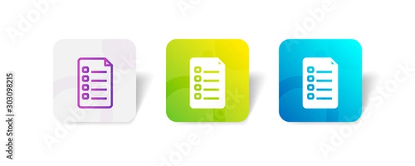 Fototapeta checklist form round icon in smooth gradient background button