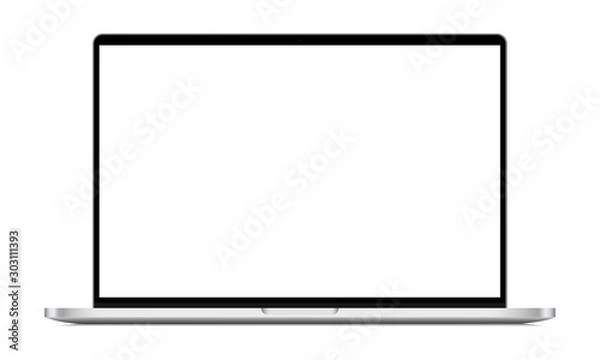 Obraz Widok z przodu makieta nowoczesny laptop, na białym tle. Ilustracji wektorowych