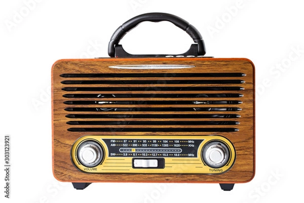 Fototapeta New radio receiver with clipping path isolated on white background