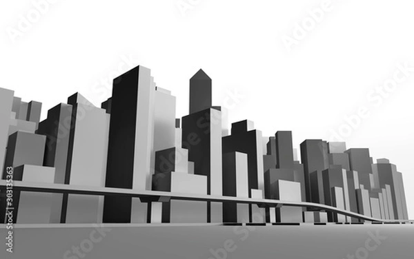 Fototapeta 都市景観・3Dイラストレーション Cityscape