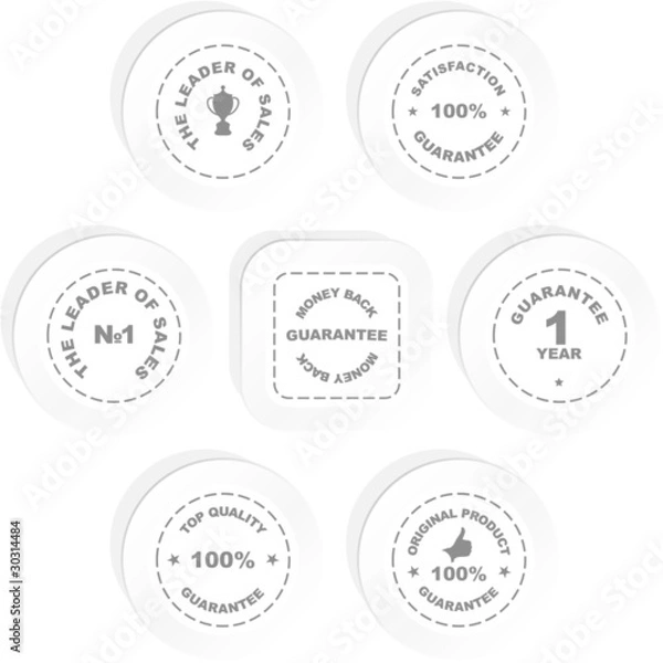 Fototapeta Vector guarantee label set.