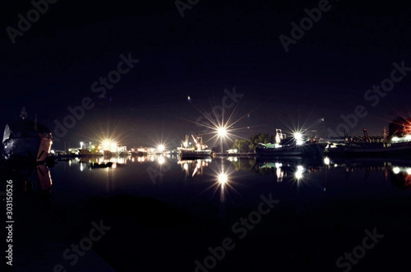 Obraz Night Port industry