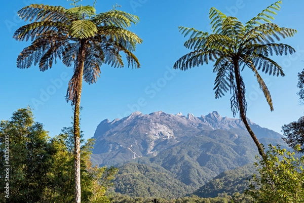 Obraz View of Mount Kinabalu, highest mountain in Malaysia.