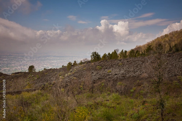 Obraz landscape of vesuvio at Naples, Italy