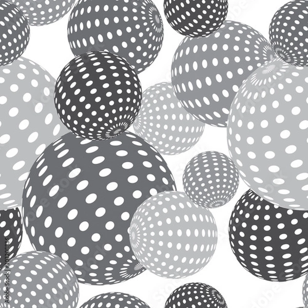 Fototapeta Seamless background with dotted spheres.
